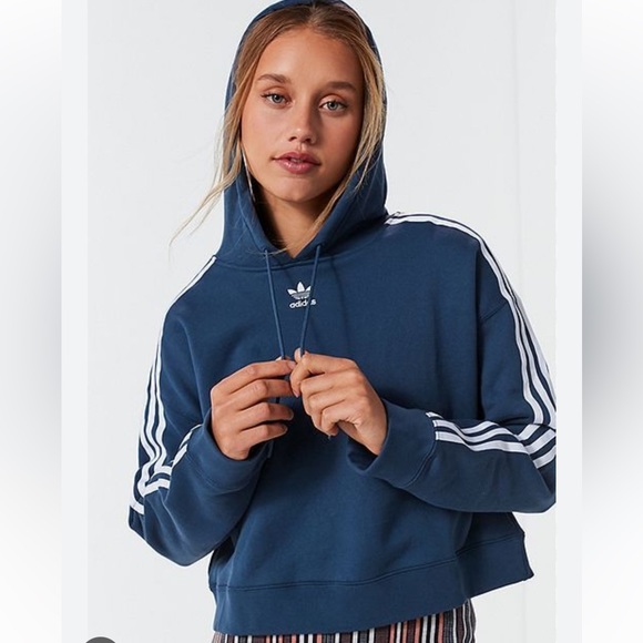 adidas Sweaters - ADIDAS | Navy blue cropped hoodie